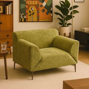 Poltrona Singola in Tessuto Casual, Moderna con Bracciolo Girevole, Imbottita Stile Anticato, a <span class=keywords><strong>L</strong></span>, Ecologica, Modulare per Scuola e Officina - Product Image 1