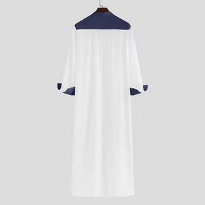 Yiwu Muqian Trading Firm Arabic Kaftan for Men Thobe Fabric Polyester Casual Saudi Satin <strong>Model</strong> East Muslim <strong>Abaya</strong> - Product Image 3