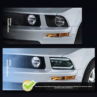 Phare avant à LED avec lentille de projecteur bifocale DRL dynamique, certifié DOT, pour mise à niveau des phares avant de Ford Mustang 2005-2009