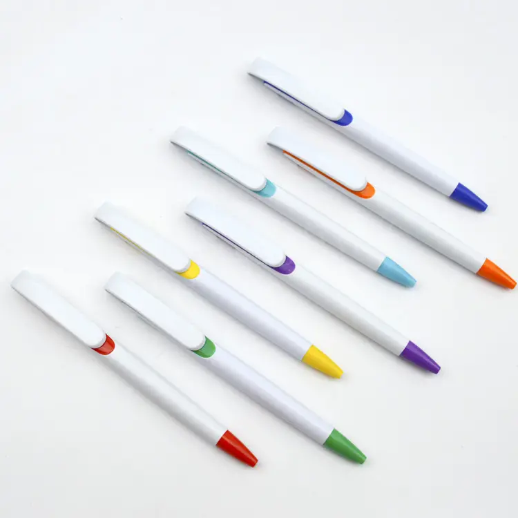 カスタムプロモーションブランドのプラスチックペン昇華ブランクホワイトスタイロボールペンフルカラーロゴUV印刷ペン