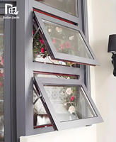 Fenêtre à auvent en alliage d'aluminium Energy Star - Double vitrage, design battant pour salle de bain, cuisine, villa - Ventilation insonorisée moderne