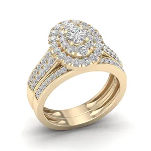 Luxury Diamond Modern Jewelry Bagues De Fiancailles Women Bride Gold 925 Silver Rings Engagement Wedding Couple Rings Set