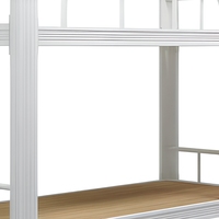 Lit superposé moderne en acier laminé à froid épaissi et robuste, cadre en fer double niveau haut/bas pour dortoir, appartement, chambre à coucher adulte