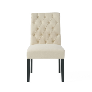 Chaises de salle à manger modernes et convertibles, pieds en bois, tissu en lin, chaises de salle à manger de luxe, lot de 2 pour appartement - Product Image 4