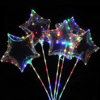 Ballon Bobo clair 18/20/24/32 pouces, Ballon lumineux LED avec autocollant pour décoration de fête et cadeau pour enfants, vente en gros