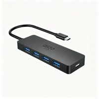 Hub répartiteur USB 3.0 multiport 4 ports, avec alimentation Type-C, pour connexion de clés USB, imprimantes et périphériques d'entrée