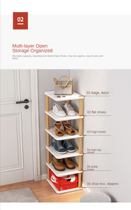 Puerta de entrada pequeña Simple, 3/5/7/8 capas, zapatos de madera maciza, estante de bota para esquina del hogar - Product Image 4