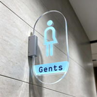 Panneau de signalisation LED en acrylique pour toilettes, signalétique rétroéclairée pour portes de toilettes, indicateur mural pour salles de bain d'hôtels, bureaux et bâtiments commerciaux