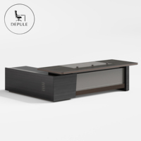 Bureau de direction moderne en bois durable, taille personnalisable, multifonctionnel, avec tiroirs, sur la plateforme de meubles de Foshan