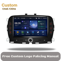 Autoradio Android BQCC 7 pouces avec écran Carplay, lecteur multimédia MP5, Mirrorlink, RDS, BT, FM, GPS, stéréo pour Fiat 500 (2016-2019)