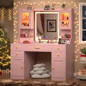 Mueble de Maquillaje para Dormitorio, Espejo Grande, Tocador con Almacenamiento, Mesa de Maquillaje con 13 Cajones - Product Image 5