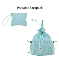 Sac à bandoulière léger en nylon avec cordon de serrage, convertible en sac à dos multi-usage, imperméable, grande capacité en polyester, vente en gros d'usine pour femmes