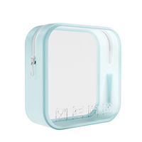 Sac de rangement transparent en silicone élégant, pochette de voyage pour la maison, organisateur de maquillage et de produits de toilette avec fermeture éclair pour l'aéroport, liquide cosmétique