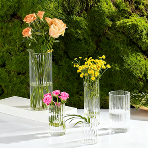 Luxury Tall Clear Thickened Cylinder Glass <strong>Flower</strong> <strong>Vase</strong> Modern <strong>Shaped</strong> Traditional Design Eco-Friendly Artistic for Dining Table - Product Image 3