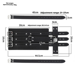 SM Erwachsenen-Sexspielzeug PU-Leder Handschellen Riemen Paar-BDSM-Fesseln Schwarzes Bondage-Set 320g Guangdong Sexspiel Fetisch Sklaven-Ausrüstung - Product Image 5