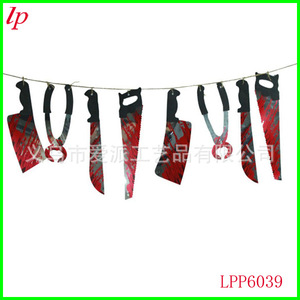 LPP6038 มีดเปื้อนเลือดพร้อมเชือกตกแต่งฮาโลวีน อุปกรณ์ประกอบฉากที่นำกลับมาใช้ใหม่ได้สำหรับงานปาร์ตี้ ของตกแต่งสุดหลอน - Product Image 2