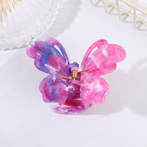 High Quality <b>Spring</b> French Romantic Sweet Fresh Fashion Style Resin Claw <b>Clips</b> Butterfly Shape Design Unisex Plastic Hair <b>Clips</b> - Product Image 4
