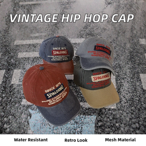 Gorra de Béisbol Personalizada de 6 Paneles, Estilo Hip Hop, con Bordado 3D de Leopardo, Vintage, Azul y Rosa, Visera Plana, Lavada e Impermeable - Product Image 2