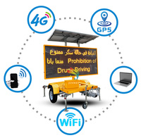 VMS pour la sécurité routière Panneau d'affichage à messages variables portable à énergie solaire Mobile extérieur LED Trailer VMS Traffic Display