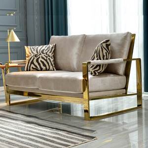 ชุดโซฟาผ้าหรูหราสไตล์โพสต์โมเดิร์นรูปตัวยู สำหรับห้องนั่งเล่นสไตล์มินิมอล เฟอร์นิเจอร์วิลล่าระดับไฮคลาส แบบสามที่นั่ง - Product Image 4