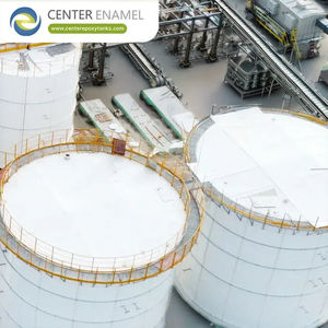 Réservoir d'égalisation <span class=keywords><strong>des</strong></span> <span class=keywords><strong>eaux</strong></span> usées chimiques avec structure en acier boulonné revêtu d'époxy et toit en dôme d'aluminium - Product Image 2