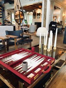 Backgammon Set <span class=keywords><strong>gioco</strong></span> include tavolo due Set di 15 <span class=keywords><strong>dama</strong></span> due coppie di dadi raddoppio cubo due tazze di dadi - Product Image 3