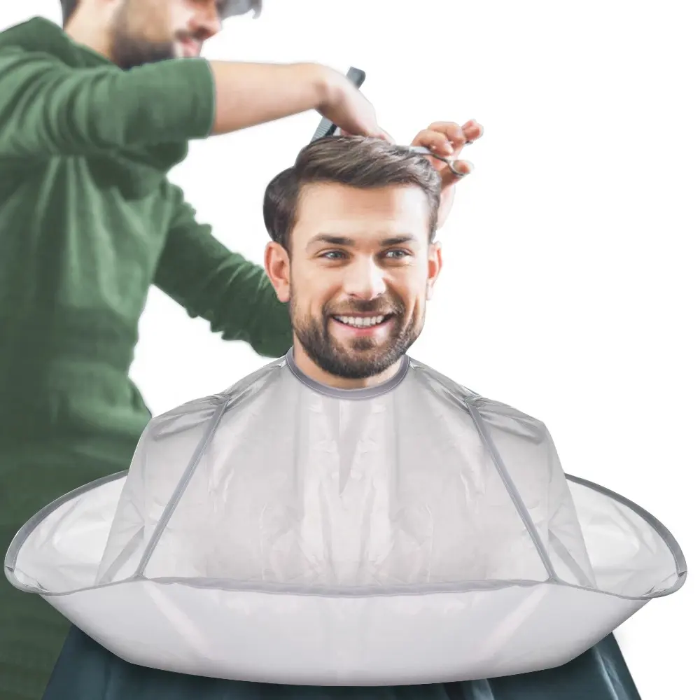 Bavoir professionnel pliable, pour Salon de coiffure, vente en gros, imperméable, cape de cheveux, outil de coupe de barbe