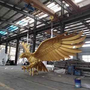 Statue d'aigle moderne en métal de grande taille pour parc, sculpture d'animal faisan en acier inoxydable pour exposition extérieure - Product Image 2