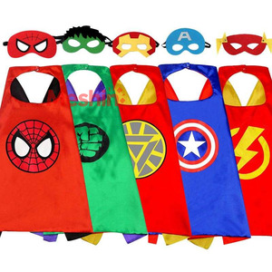 Cape et masque de super-héros en polyester pour enfants, design de dessin animé d'Halloween, costume de déguisement - Vente chaude - Product Image 1
