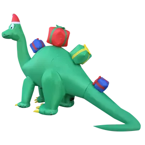 7 pies Brachiosaurus Inflables Decoraciones navideñas Suministros para fiestas Adornos de jardín con luces LED