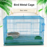 Vente en gros de cages à oiseaux d'ornement pliables pour petits et moyens grands perroquets Cage à oiseaux en métal pour animaux de compagnie Nid de cages à oiseaux en gros