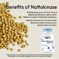 Cápsulas de Nattokinasa con Extracto de Natto de Marca Privada OEM, 8000 Fu, 10000 Fu, Serrapeptase, Bromelina, Enzima