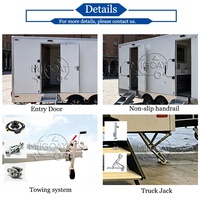 Oferta Especial: Remolque Sanitario Móvil de 5 Cabinas con Eje Tándem, Inodoro Portátil con Lavabo y Espejo para Eventos al Aire Libre y Construcción