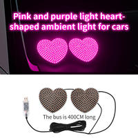 Lumière néon en forme de cœur brisé, lumière ambiante LED colorée pour voiture, décoration intérieure romantique, lumière pour modification de voiture