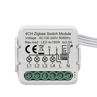 Tuya WiFi Zigbee Module de commutation intelligent Disjoncteur de commutation électrique 1/2/3/4Gang Module de commutation d'éclairage