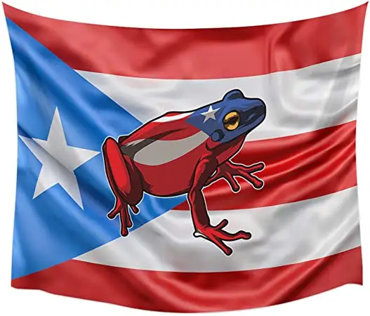Tapestries Wall Decoration Hanging Puerto Rican Flag Coqui Frog Custom Tapestry Printing On Demand Large Wall Hanging Tapestry