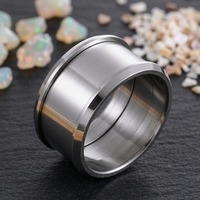 Großhandel 12mm 316L Edelstahl Bohemian-Stil Hochzeitsgeschenk Ringrohlinge zum Einlegen für DIY Schmuckherstellung Ringkern Korallenfabrik
