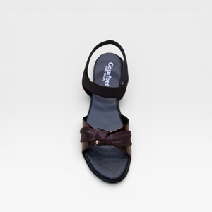 Comfortable Womens Wedge <b>Sandals</b> Knot Strap Metallic Bronze Accent Casual Fashion Footwear Daily Outdoor Brown Heel - Product Image 2