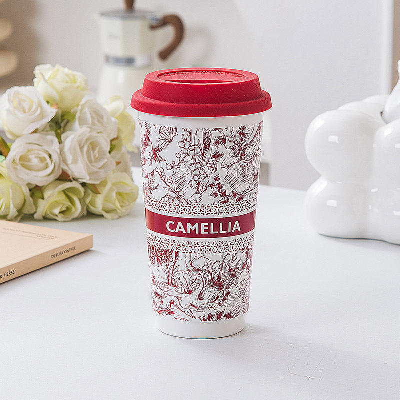 Chinese-style portable mug - red