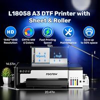 Impresora DTF RocRow L13 L18058 A3, Impresora de Transferencia Térmica de Escritorio DTF con Cabezal de Impresión XP600 de Alta Velocidad para Impresión de Camisetas y Ropa