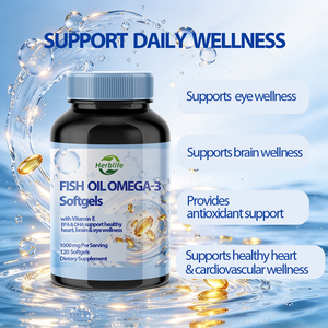 Gélules d'huile de poisson oméga 3 en marque blanche OEM avec vitamine E 1000mg, 120 gélules pour la santé cardiaque, cérébrale et oculaire, complément alimentaire - Product Image 3