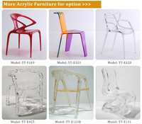 TT haut de gamme forme créative intérieur et extérieur hôtel salle à manger restaurant extérieur patio jardin cristal clair acrylique chaise