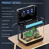 Nouvelle humidification intégrée réservoir de poissons intelligent réservoir de poissons en verre intelligent écologique bureau petit aquarium à la maison avec lumière