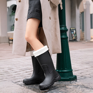 <span class=keywords><strong>Botas</strong></span> <span class=keywords><strong>de</strong></span> Lluvia <span class=keywords><strong>de</strong></span> PVC para <span class=keywords><strong>Mujer</strong></span>, Cómodas, <span class=keywords><strong>de</strong></span> Caña Alta, Gruesas, para Uso Diario, para las Cuatro Estaciones, Impermeables, para Senderismo en la Selva Tropical - Product Image 4