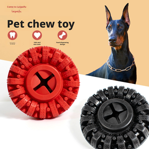 Jouet à mâcher pour <span class=keywords><strong>chien</strong></span> en caoutchouc naturel durable en forme de pneu, distributeur de friandises, nettoyeur de dents pour mâcheurs agressifs, soulagement de l'anxiété - Product Image 1
