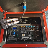 Haut-parleur actif portable grande capacité batterie au lithium double UHF avec microphones sans fil boîte de haut-parleurs sonores