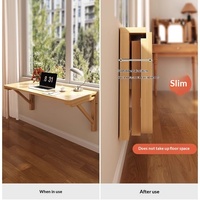 Table pliante murale en bois massif pour salon, étagère de bureau à barre unique, vente en gros d'usine