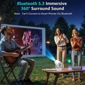 Mini Proyector Portátil Recargable 720P, Proyector LED con USB, Control Remoto, Proyector de Películas para Interiores/Exteriores HY300 Pro Blanco - Product Image 3