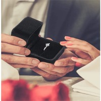 Grote eenvoudige fluwelen ringverpakking doos sieraden organizer Valentijnsdag cadeau etui display houder opbergdoos
