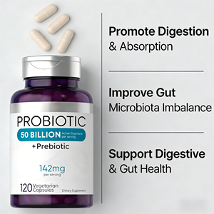Probiótico + Prebiótico OEM de 50 Mil Millones de UFC, <span class=keywords><strong>14</strong></span> Cepas, 120 Cápsulas Vegetarianas, Suplemento Dietético para la Salud Digestiva en Adultos - Product Image 2
